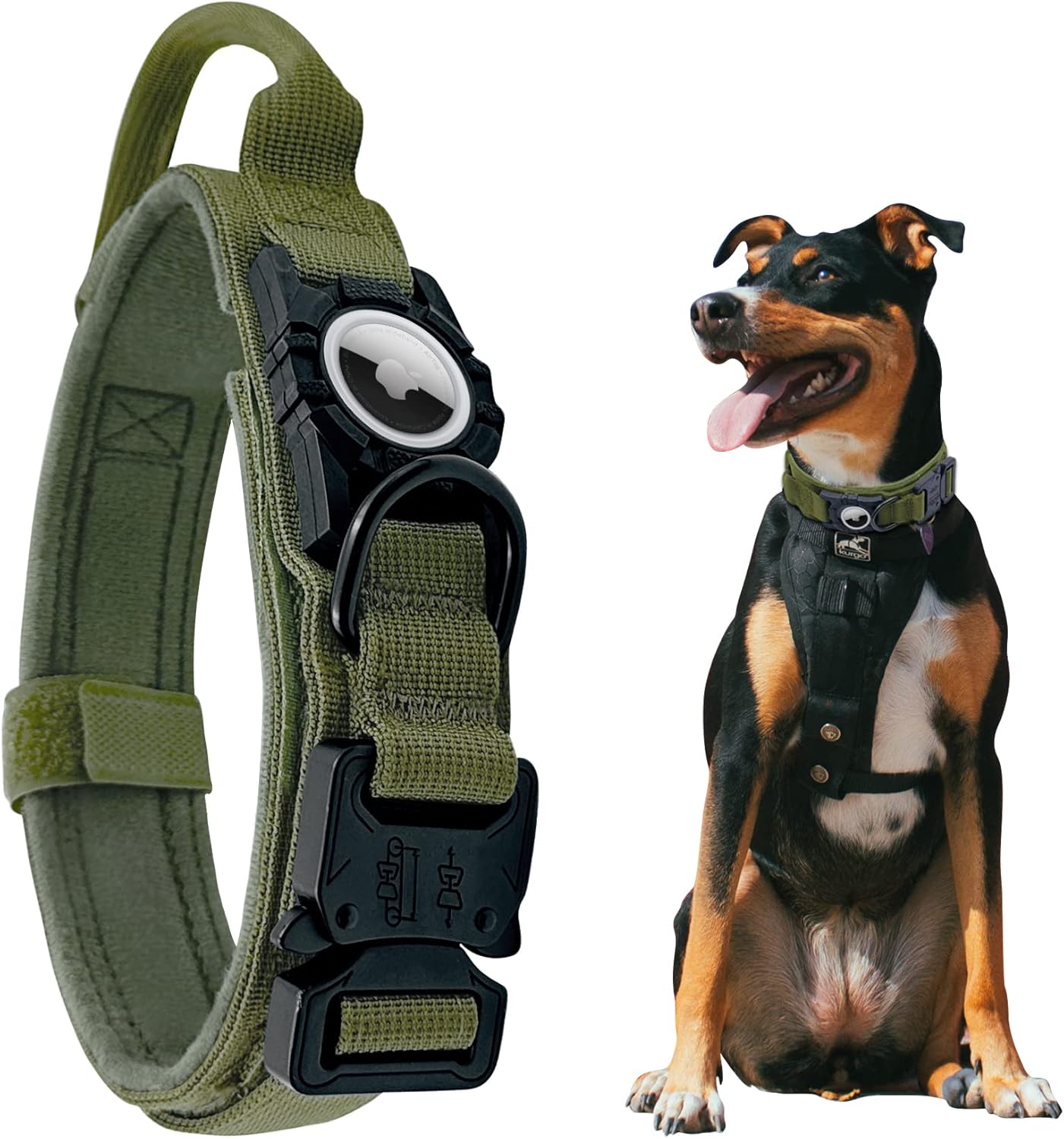 Tactical AirTag Dog Collar – Heavy - Duty & Adjustable - Abbycart