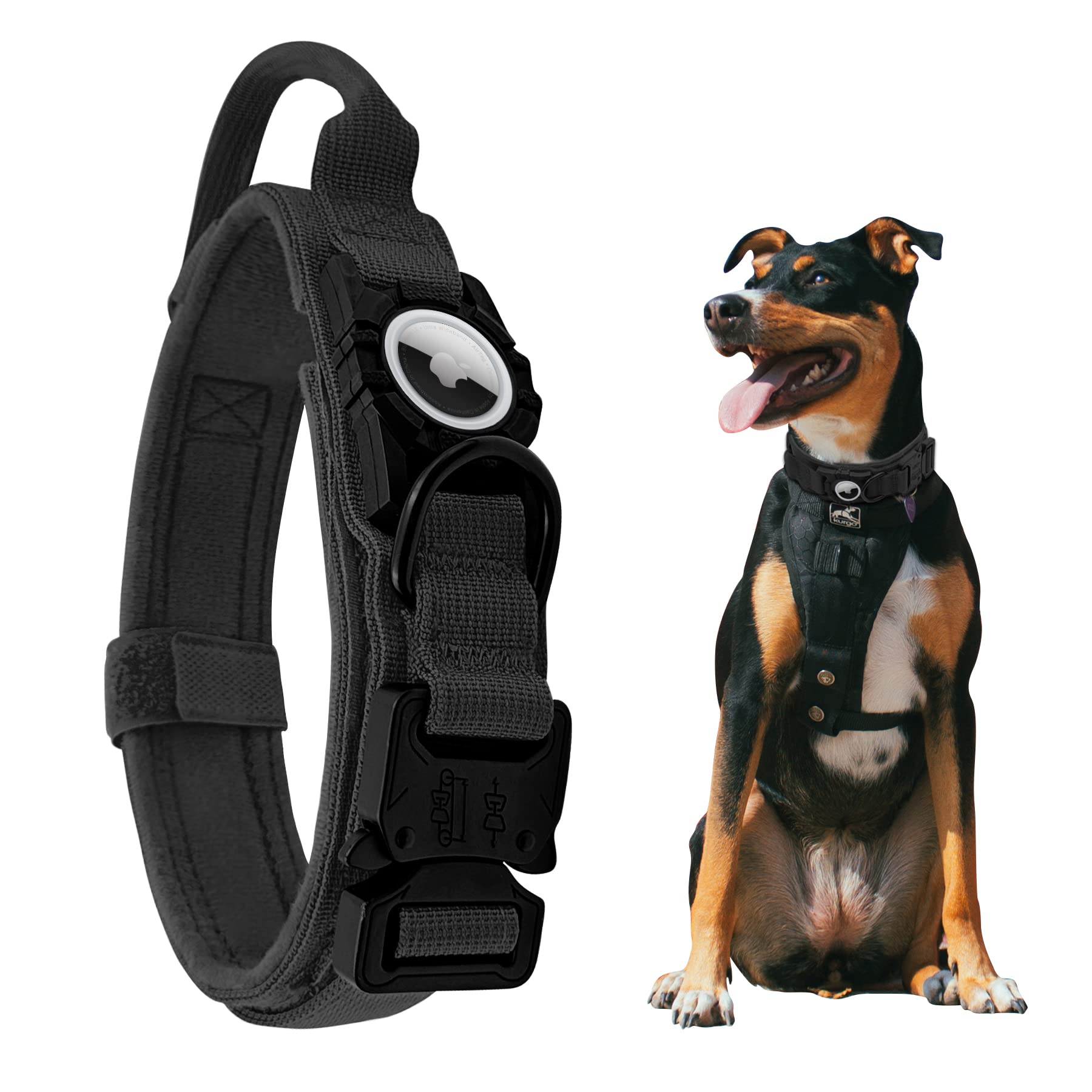 Tactical AirTag Dog Collar – Heavy - Duty & Adjustable - Abbycart