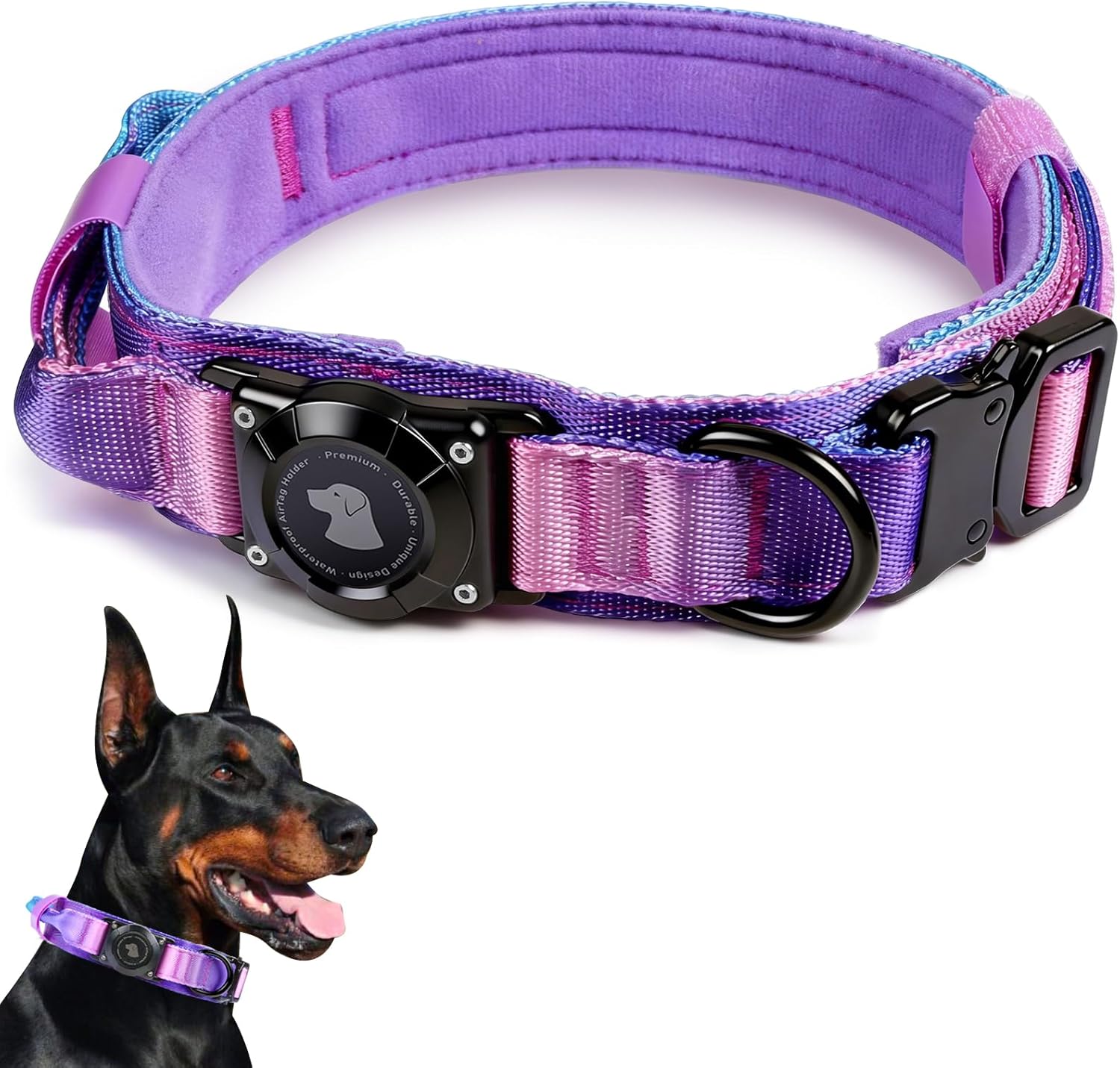 Tactical AirTag Dog Collar – Waterproof & Heavy Duty GPS