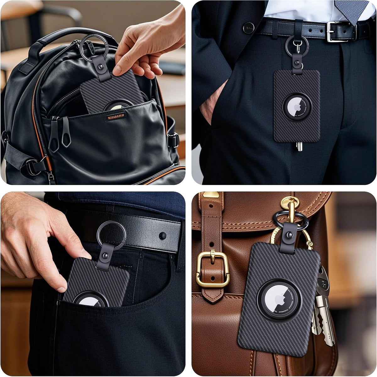 Card Holder for Tesla Keycard with AirTag Slot, Plastic Key Card Protective Case Cover for Tesla Model 3 Y S X