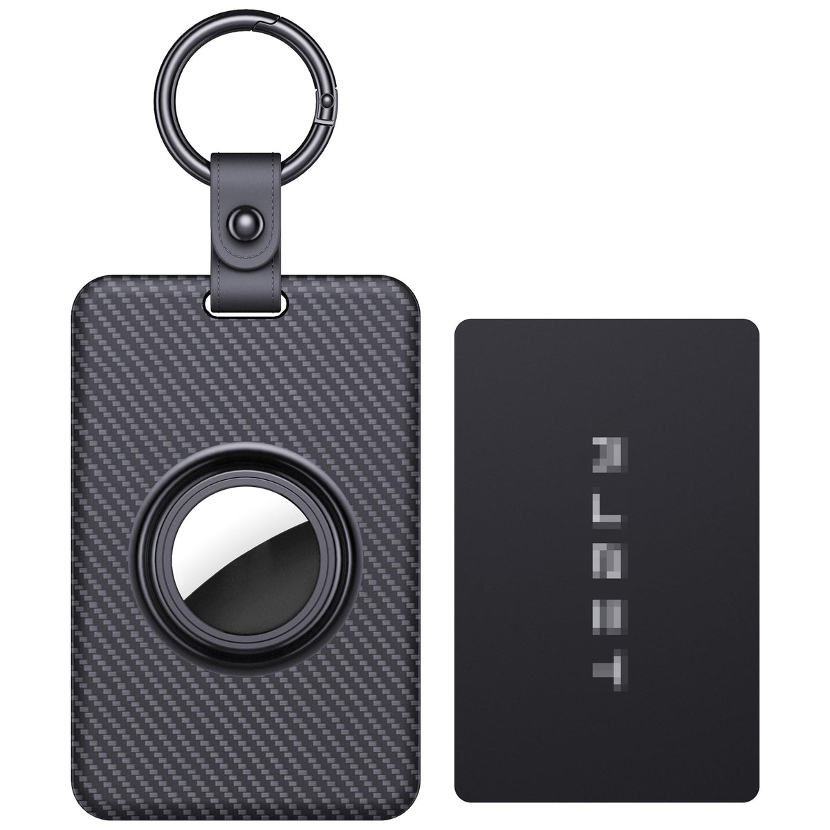 Tesla Key Card Holder with AirTag Slot, Protective Case & Keychain