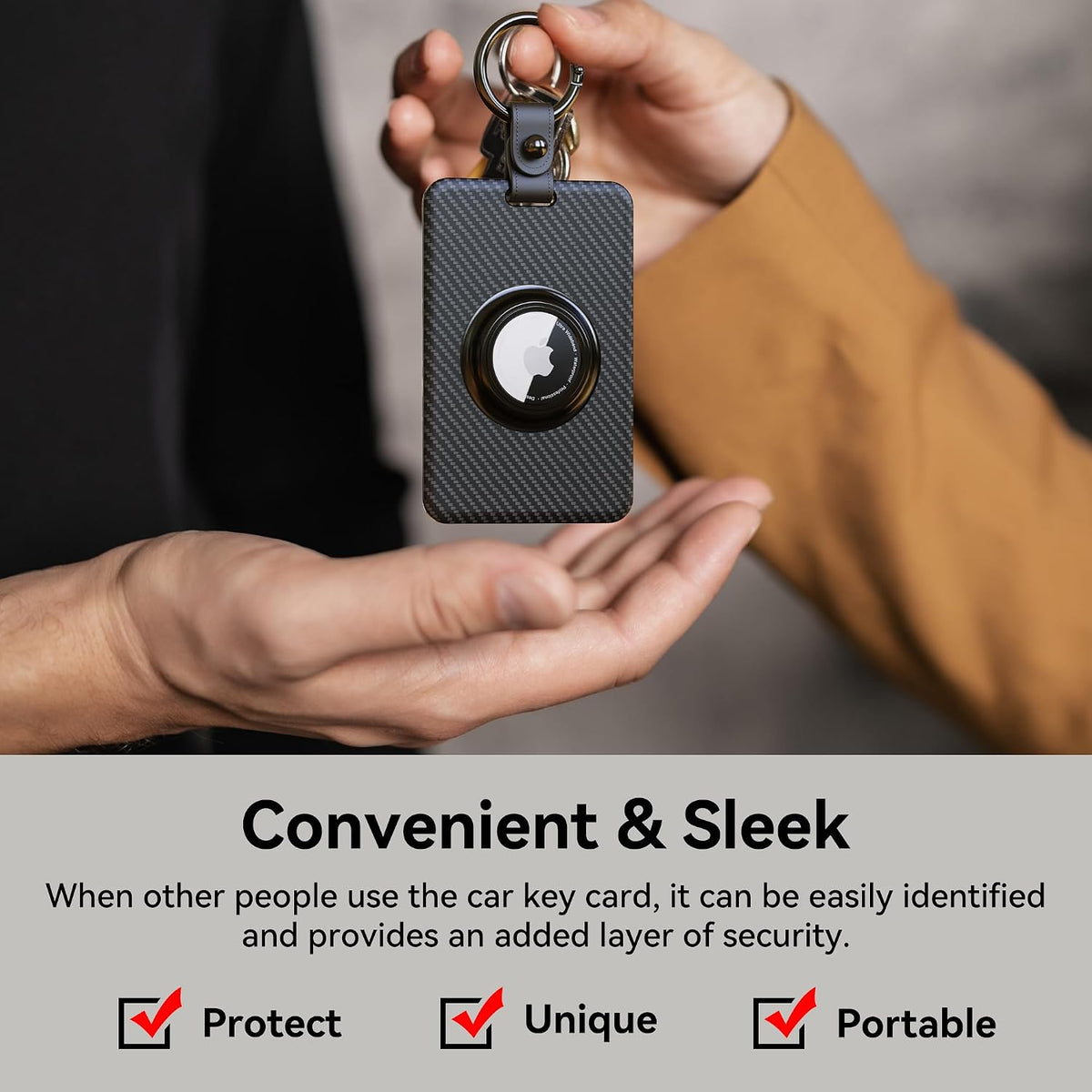 Card Holder for Tesla Keycard with AirTag Slot, Plastic Key Card Protective Case Cover for Tesla Model 3 Y S X
