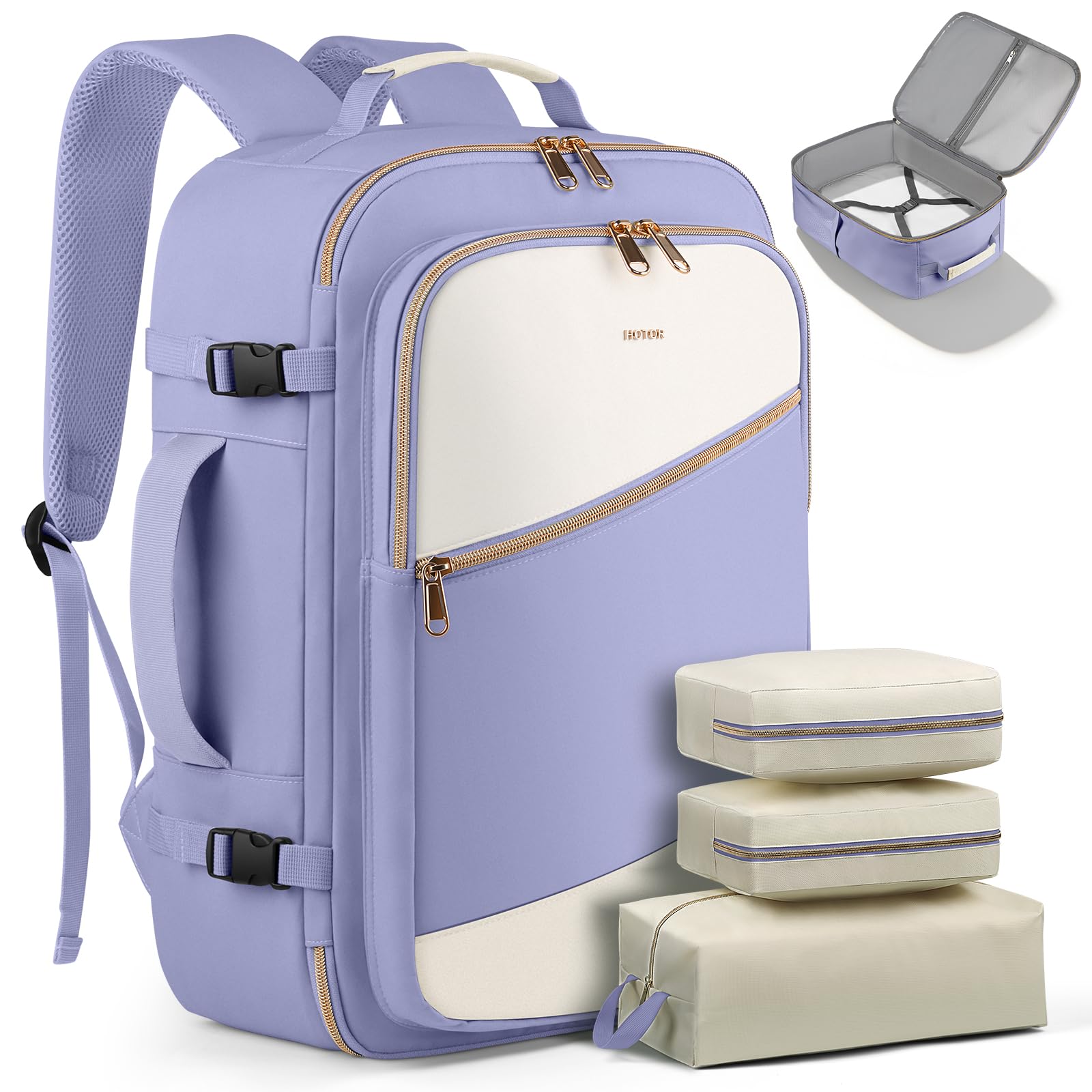 Travel Backpack for Women with 3 Packing Cubes TSA Laptop Bag