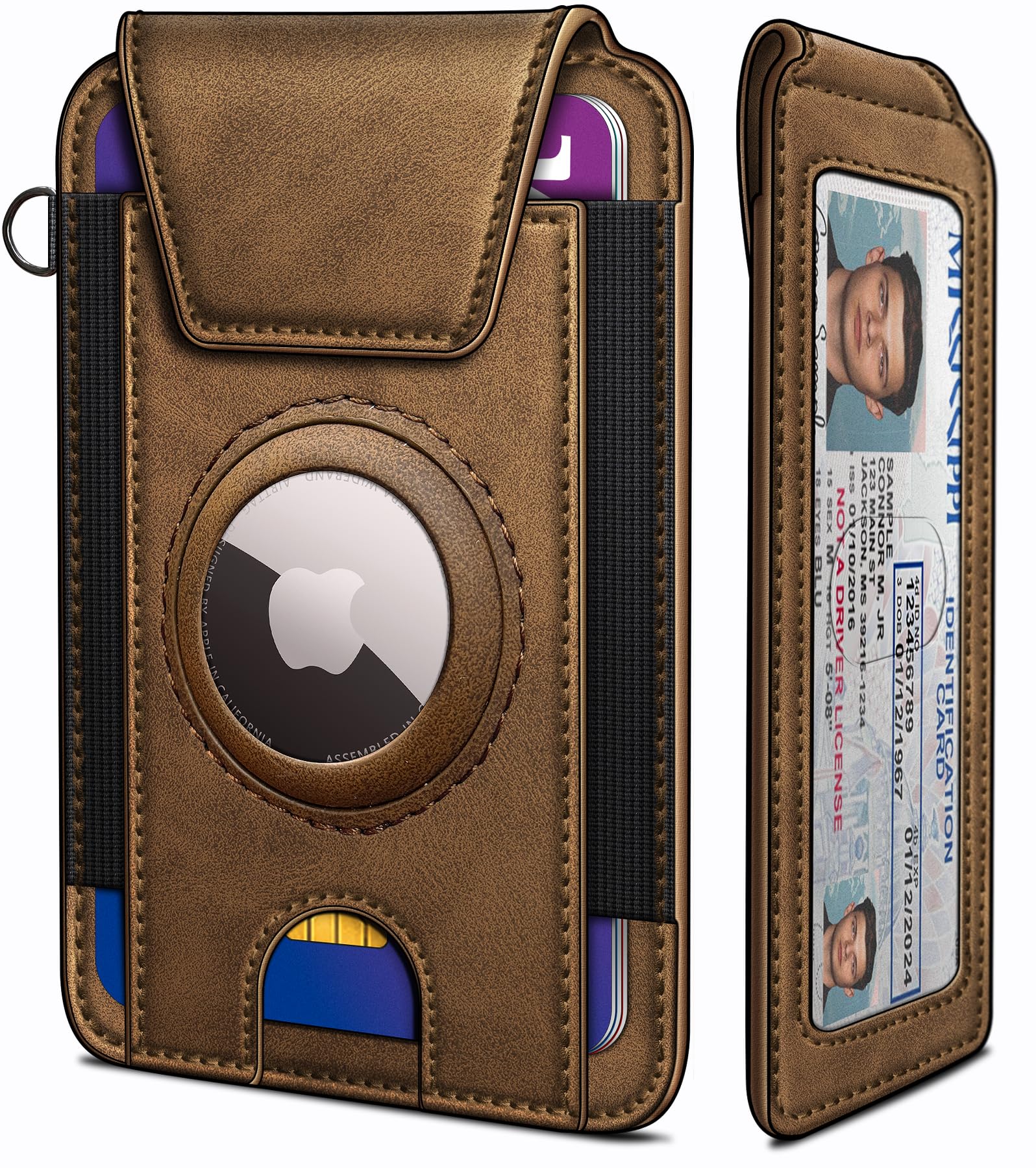 Ultra Slim AirTag Wallet for Men RFID Blocking Leather Case