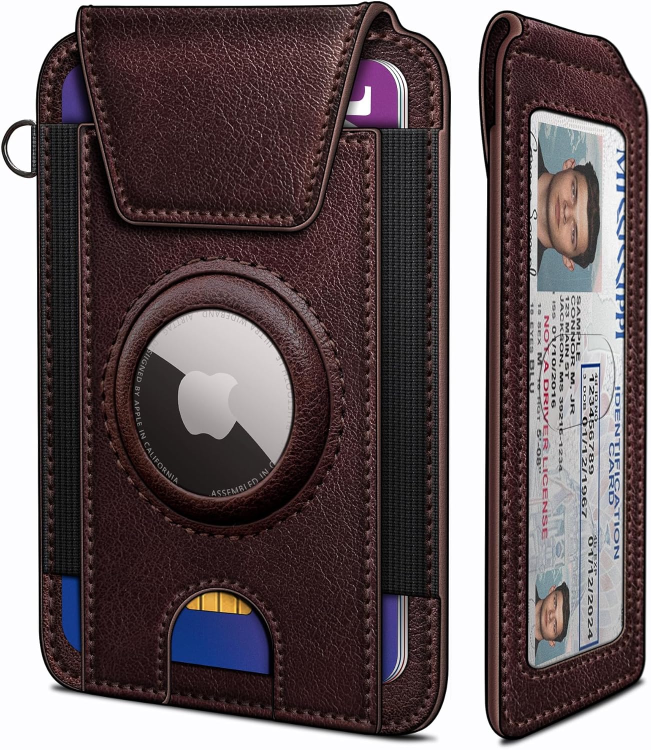 Ultra Slim AirTag Wallet for Men RFID Blocking Leather Case