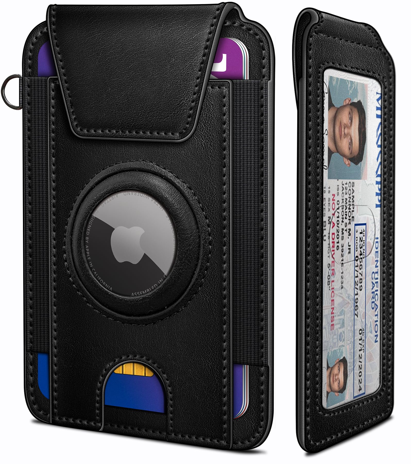 Ultra Slim AirTag Wallet for Men RFID Blocking Leather Case