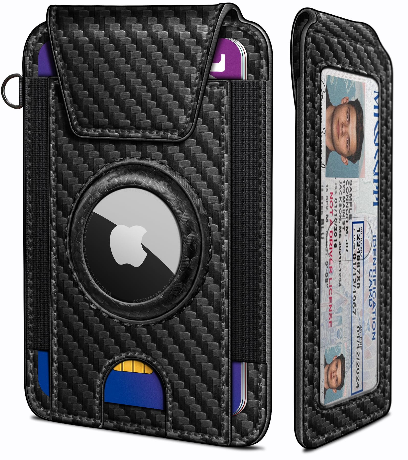 Ultra Slim AirTag Wallet for Men RFID Blocking Leather Case