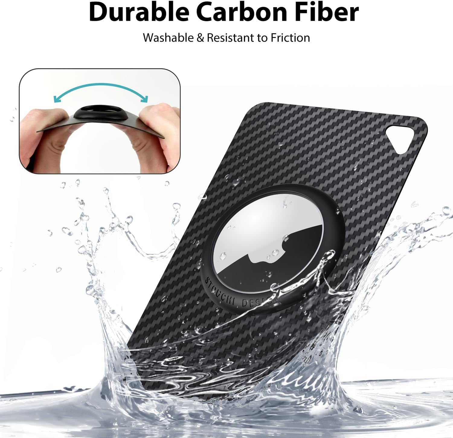 Ultra - Thin Carbon Fiber AirTag Wallet Card Holder - Lightweight & Secure - Abbycart