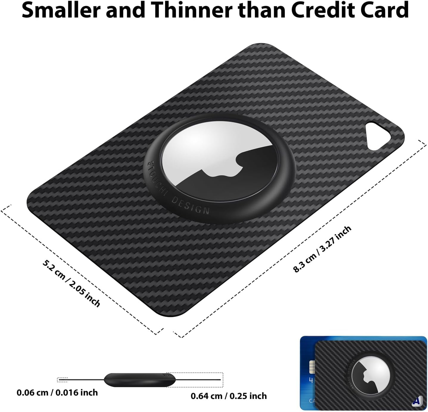 Ultra - Thin Carbon Fiber AirTag Wallet Card Holder - Lightweight & Secure - Abbycart