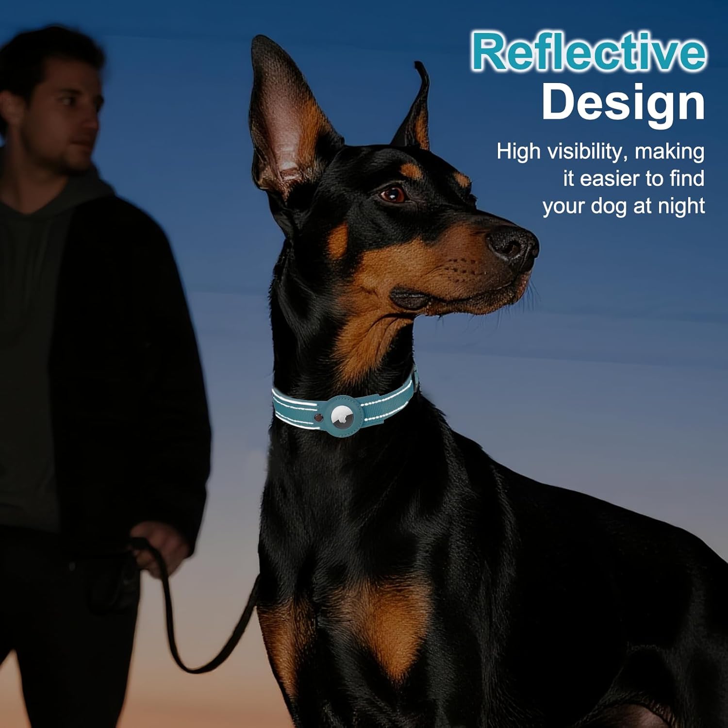 Upgraded AirTag Dog Collar with Holder, Reflective & Adjustable