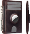RFID Leather Wallet with AirTag Holder & Keychain – Slim Card Holder Wallet
