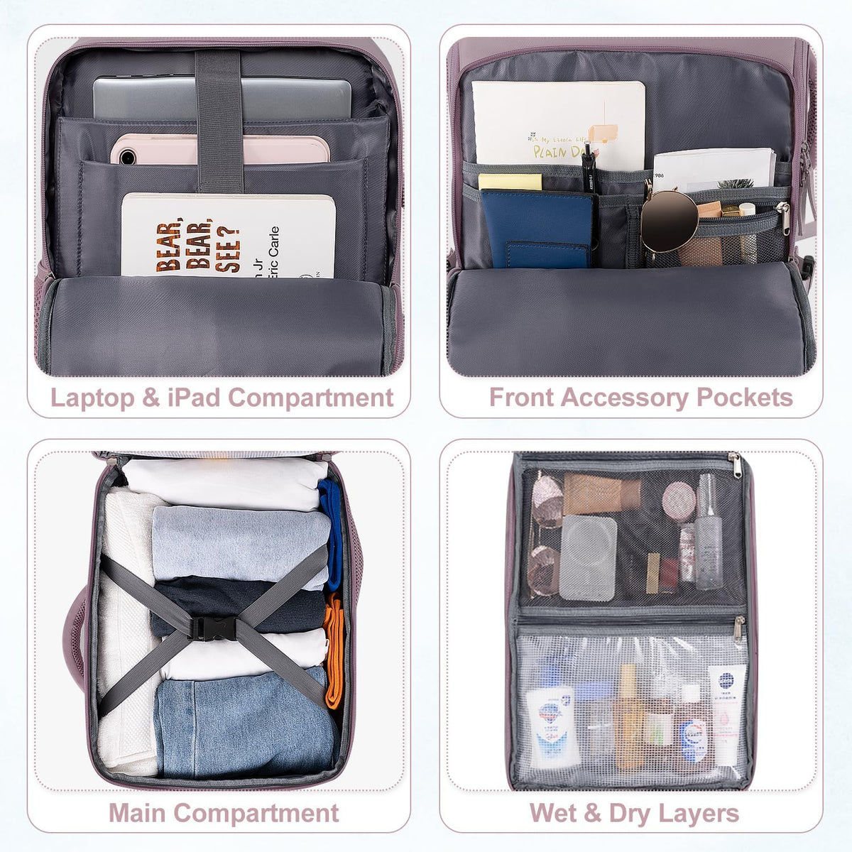 Sinaliy Travel Backpack, TSA Carry on Flight Approved Backpack