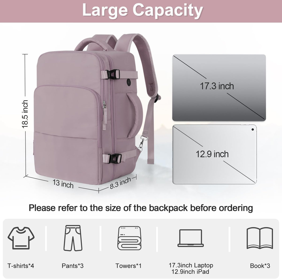 Sinaliy Travel Backpack, TSA Carry on Flight Approved Backpack