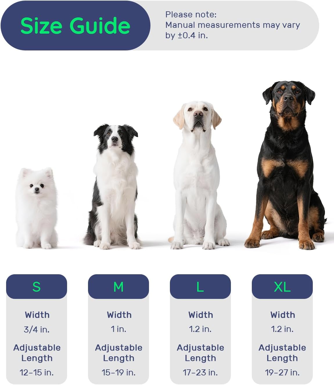 Waterproof AirTag Dog Collar Reflective Heavy Duty Adjustable