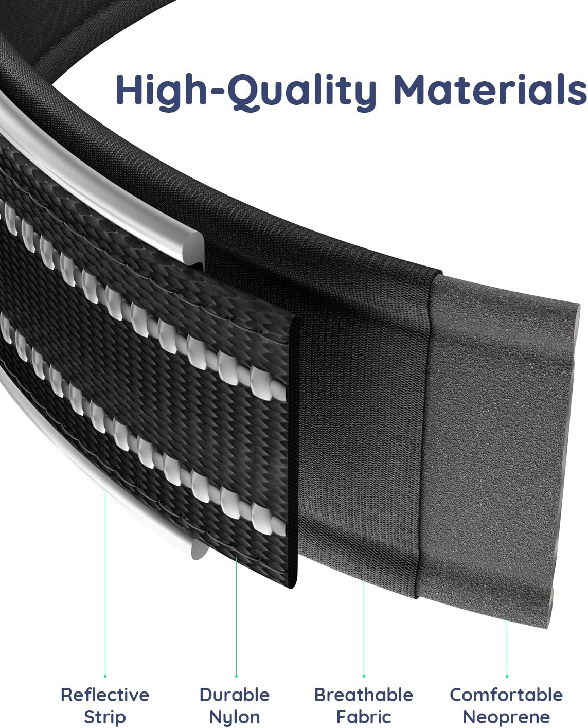 Waterproof AirTag Dog Collar Reflective Heavy Duty Adjustable