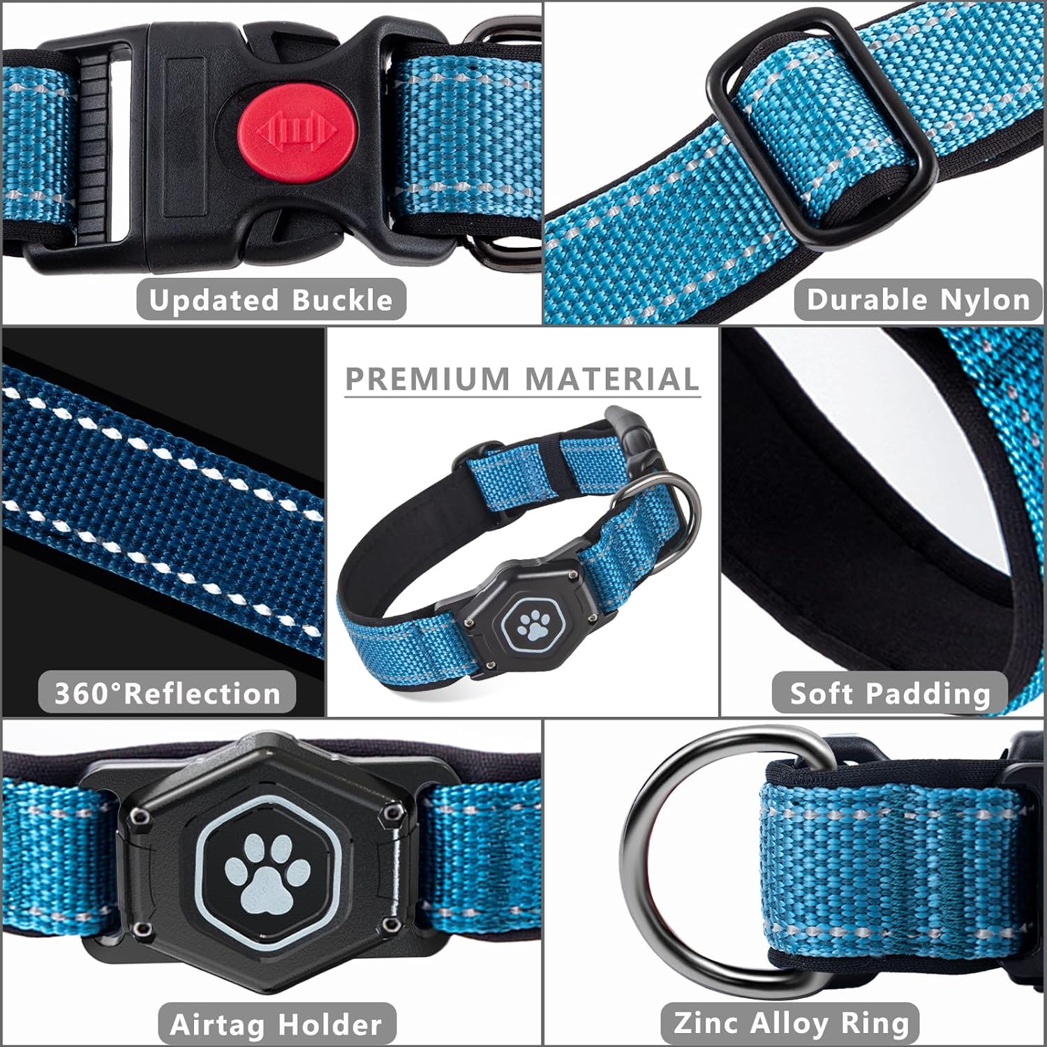 Waterproof Airtag Dog Collar – Reflective, Heavy - Duty & Secure - Abbycart