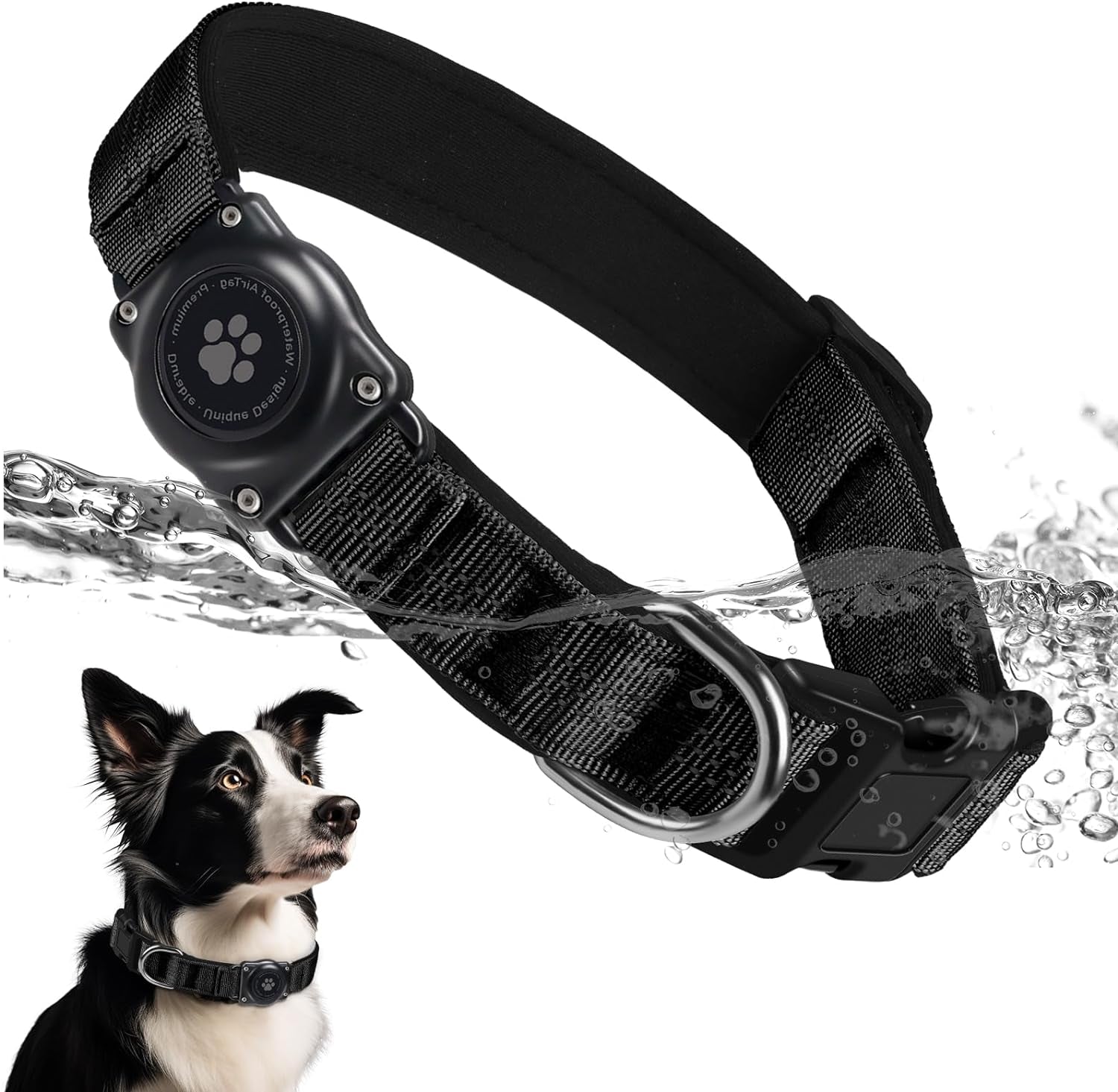 Waterproof Airtag Dog Collar – Reflective, Padded, Ultra - Durable AirTag Holder for Small, Medium, Large Dogs - Abbycart