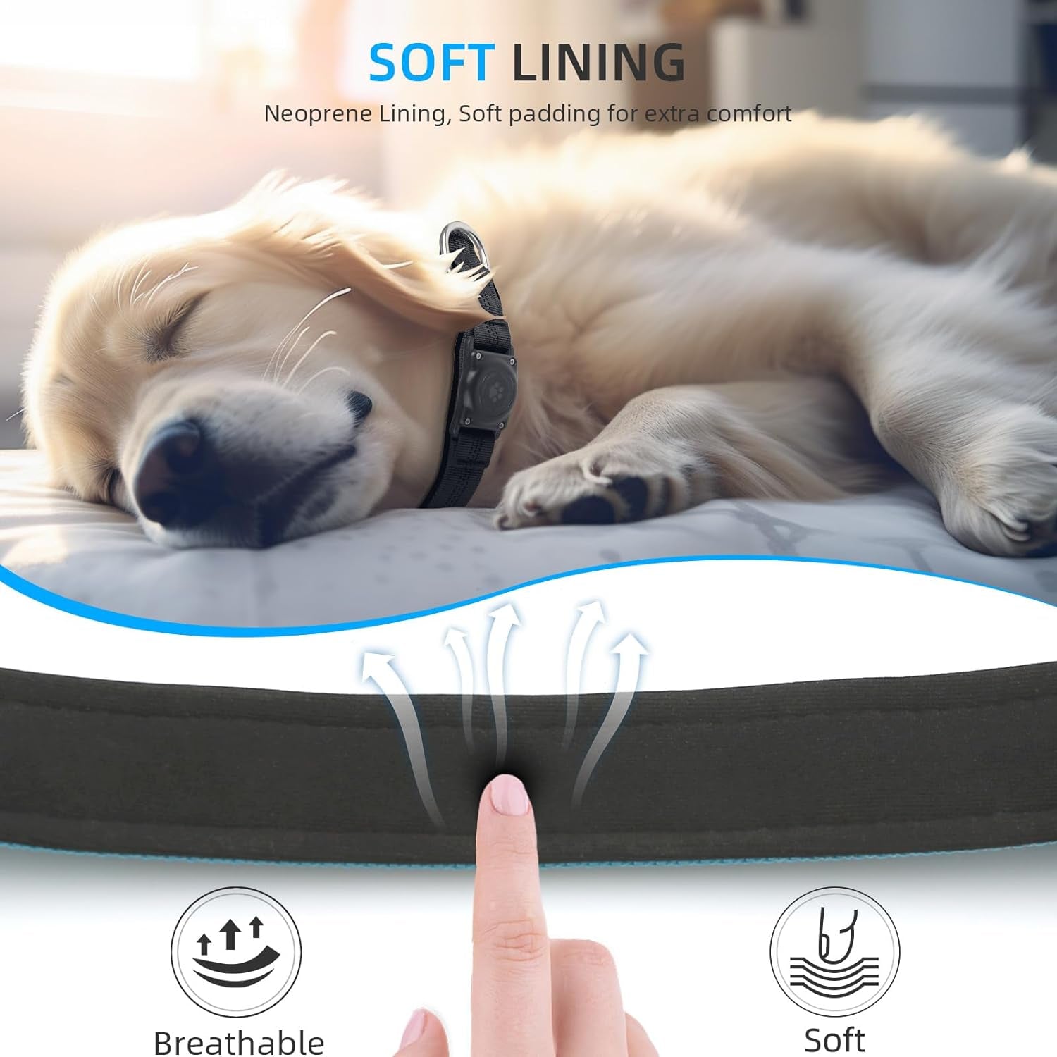 Waterproof Airtag Dog Collar – Reflective, Padded, Ultra - Durable AirTag Holder for Small, Medium, Large Dogs - Abbycart