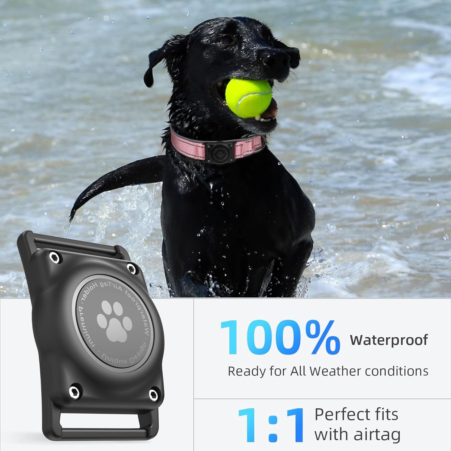 Waterproof AirTag Dog Collar with Reflective Design | Secure & Adjustable - Abbycart