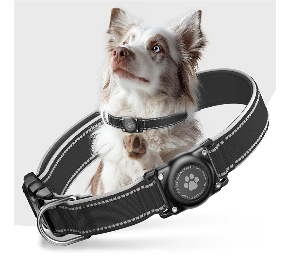 Waterproof AirTag Dog Collar with Reflective Design | Secure & Adjustable