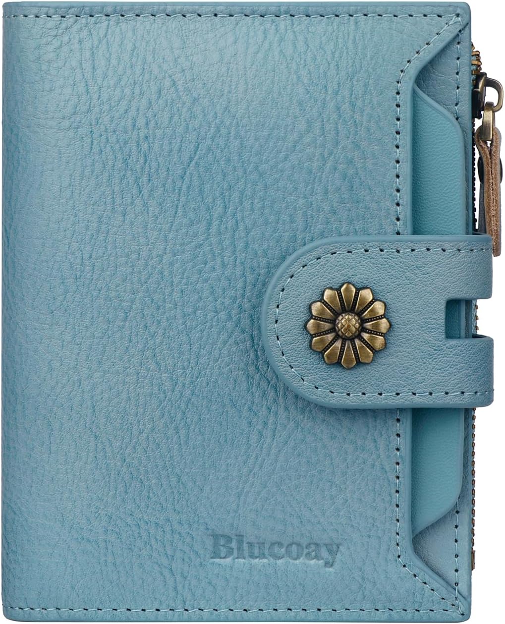 Women Leather Wallet RFID Blocking Compact Bifold Card Holder