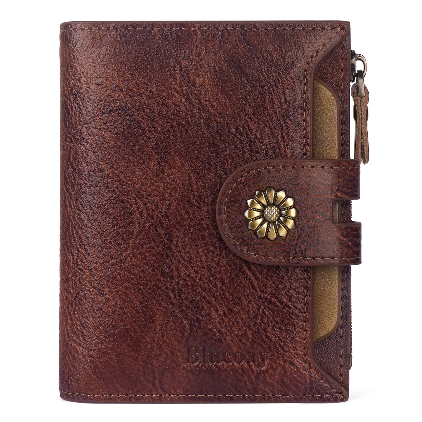 Women Leather Wallet RFID Blocking Compact Bifold Card Holder