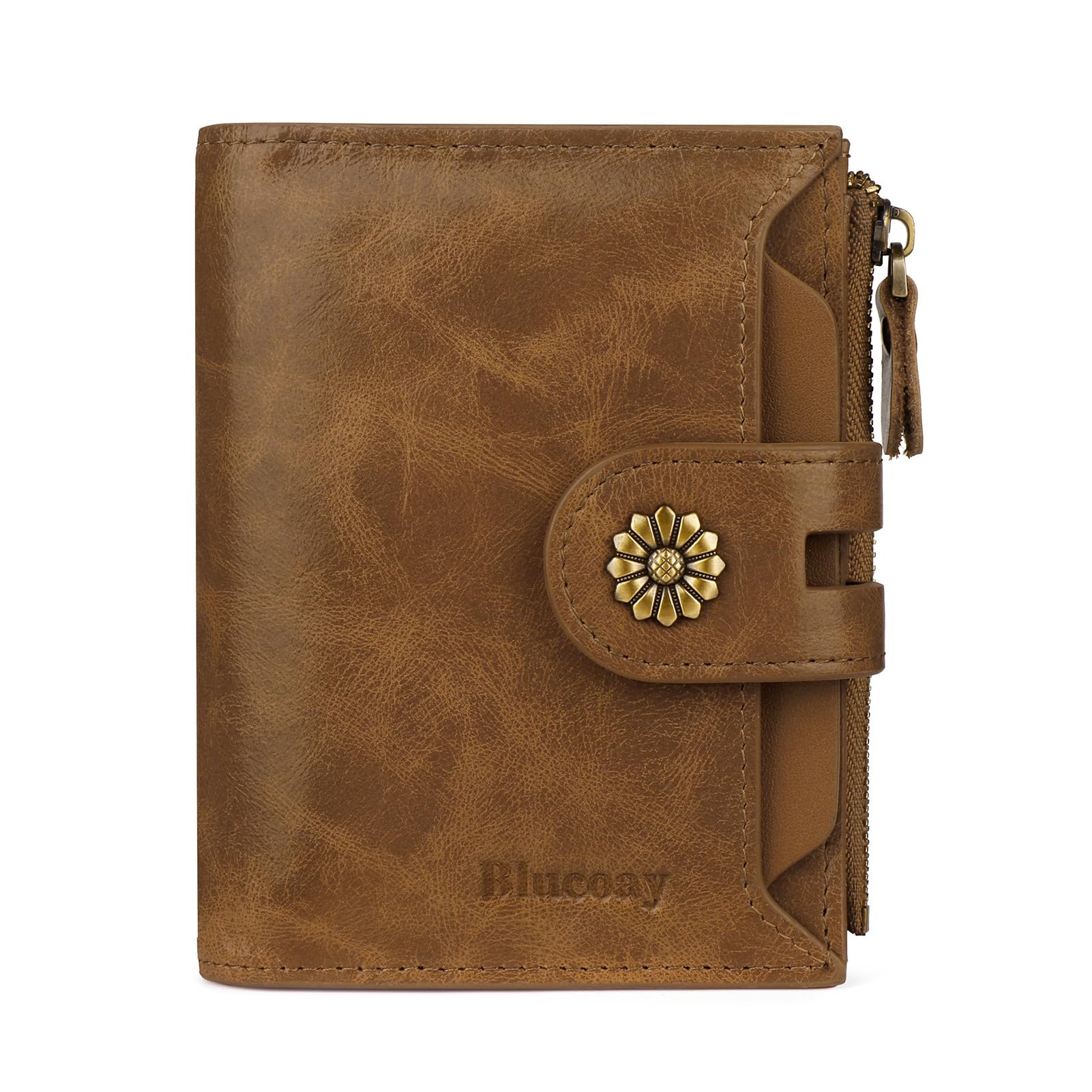 Women Leather Wallet RFID Blocking Compact Bifold Card Holder