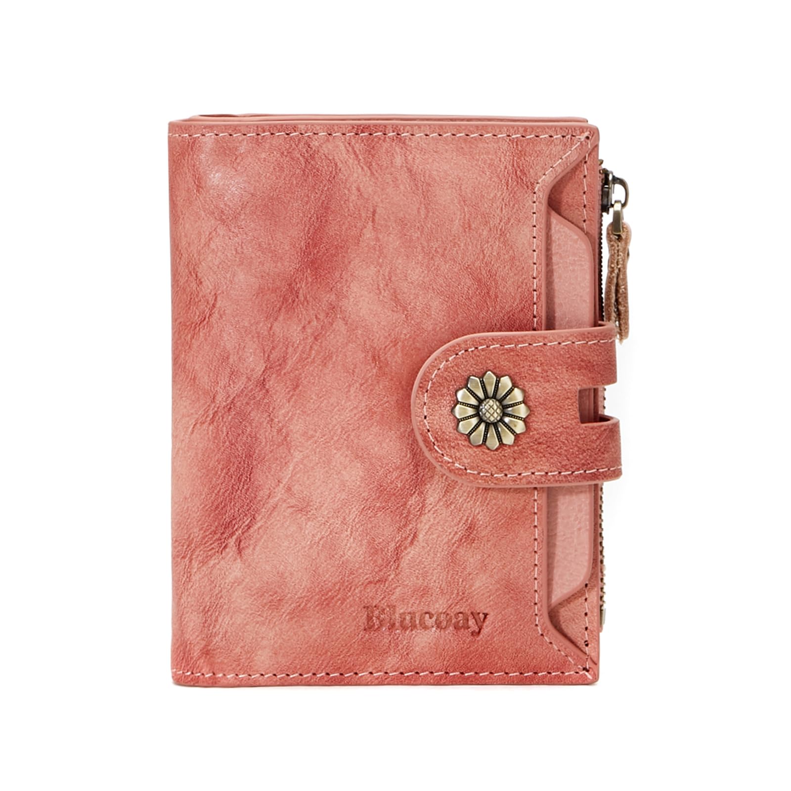 Women Leather Wallet RFID Blocking Compact Bifold Card Holder
