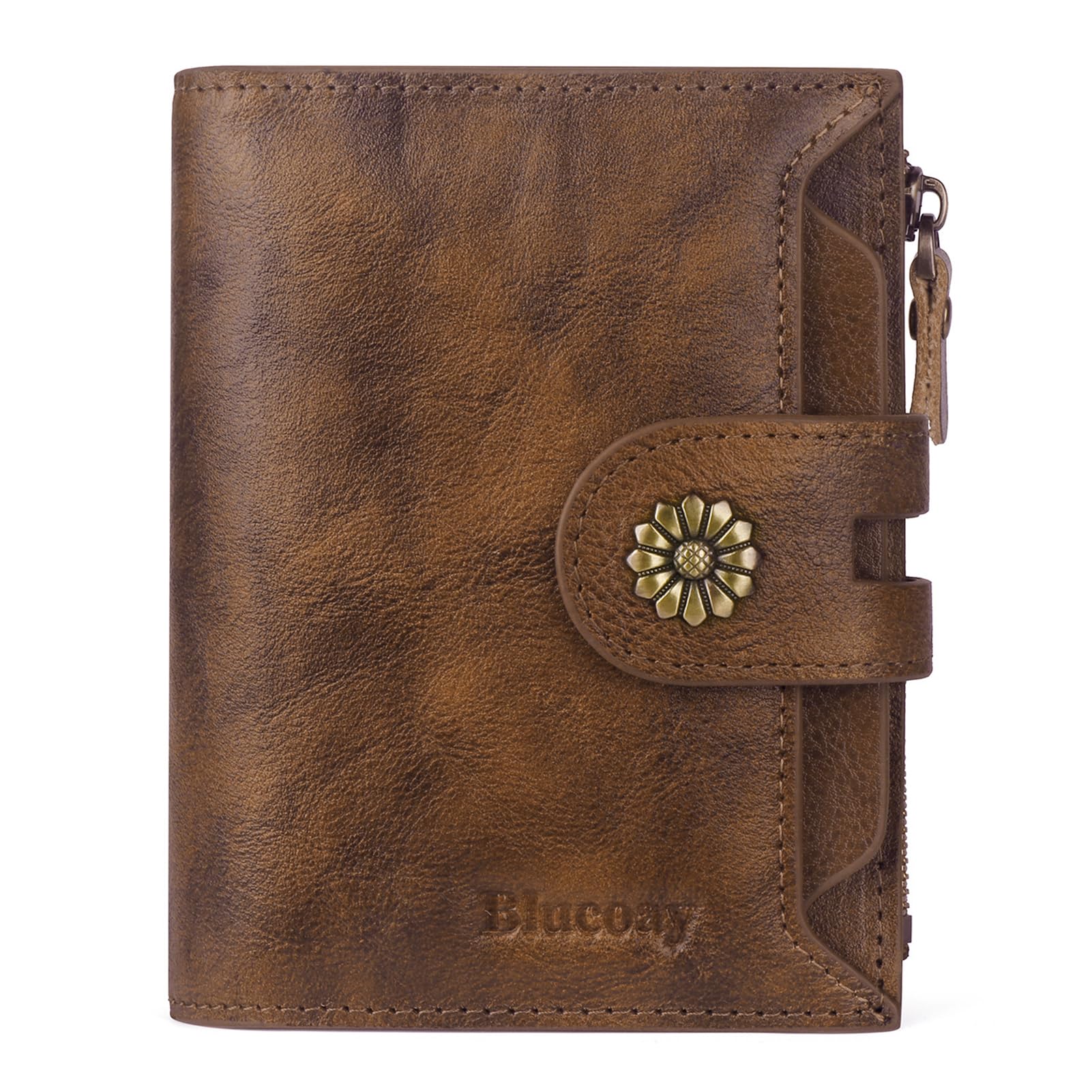Women Leather Wallet RFID Blocking Compact Bifold Card Holder