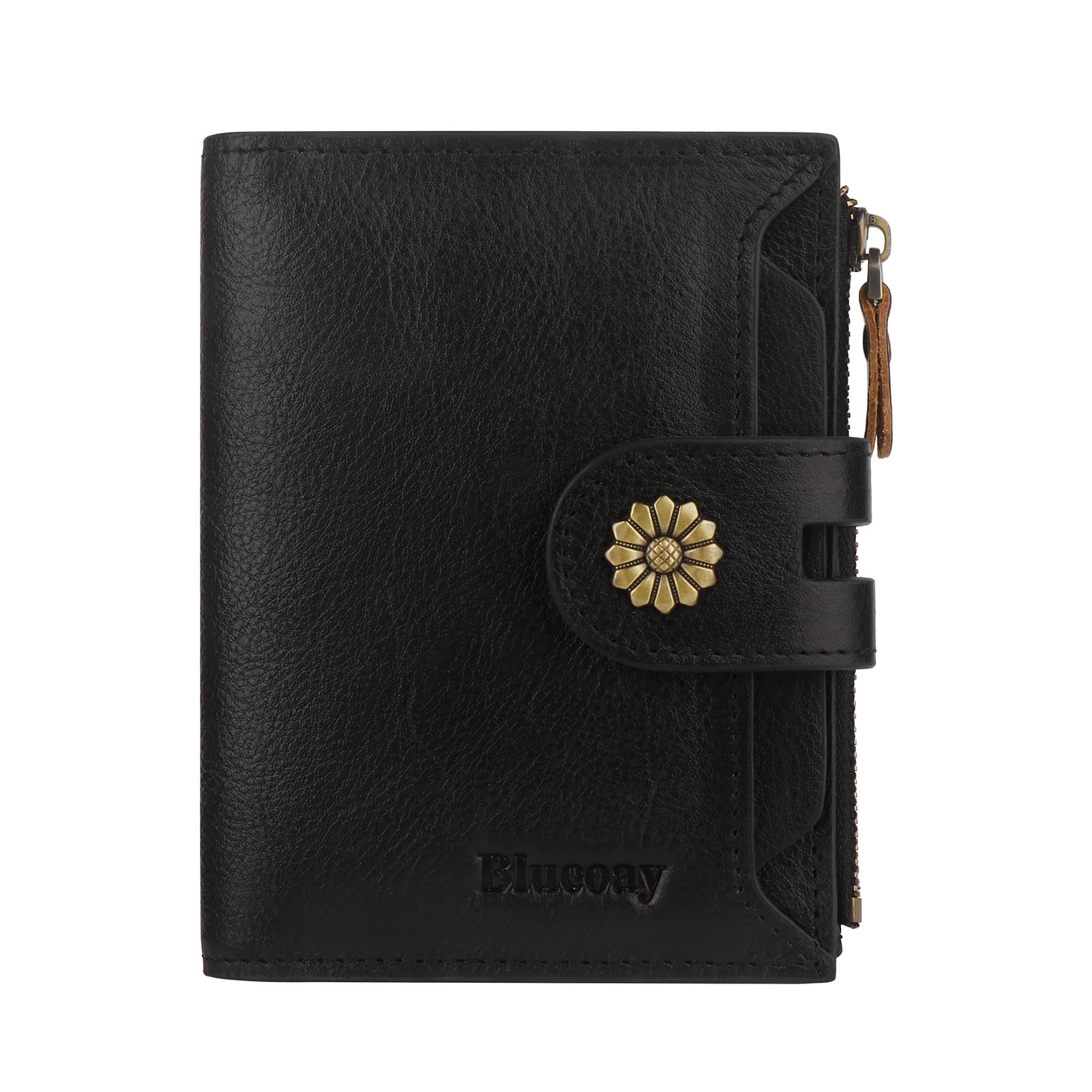 Women Leather Wallet RFID Blocking Compact Bifold Card Holder