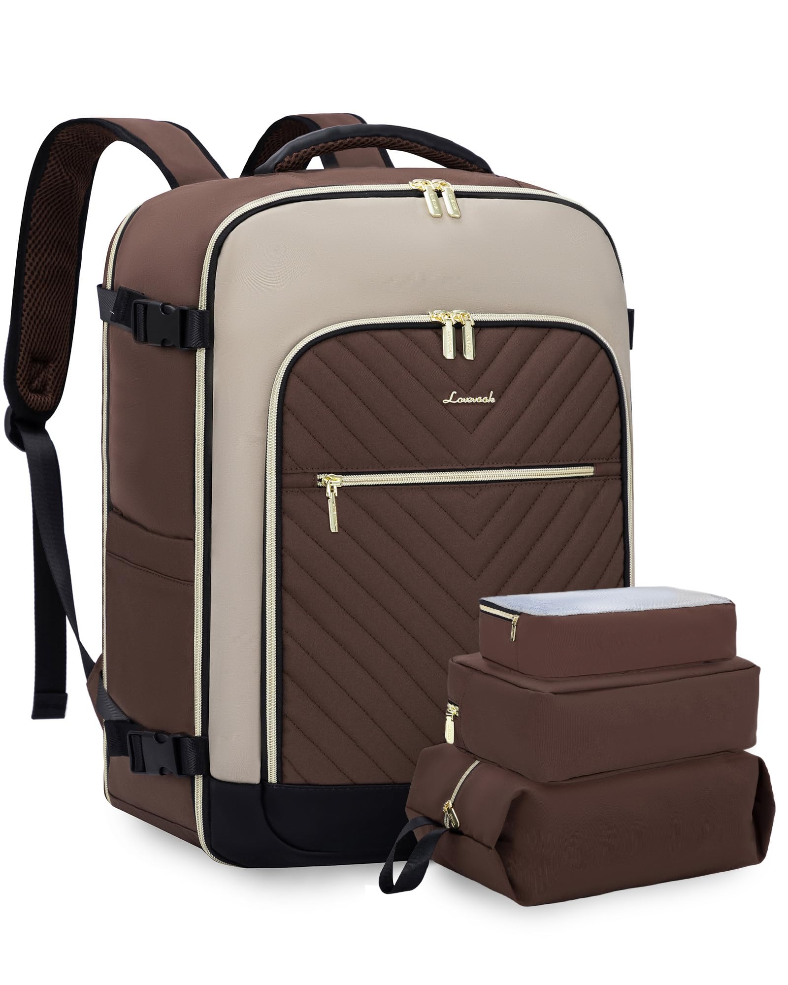 Women’s 40L Carry On Travel Backpack with Laptop Sleeve & Packing Cubes