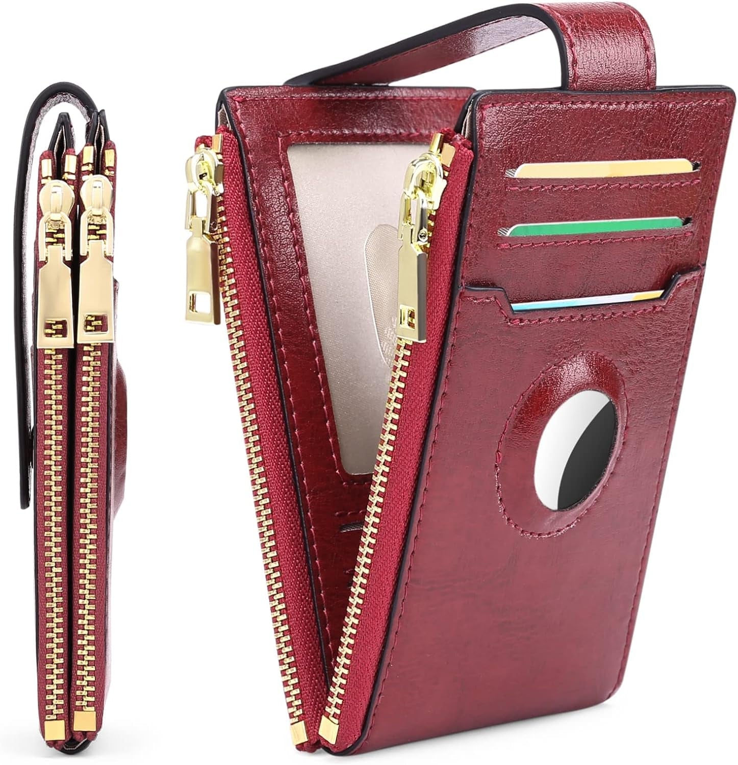 Women's AirTag Wallet: Stylish Leather Bifold with Credit Card Holder & AirTag Case - Abbycart