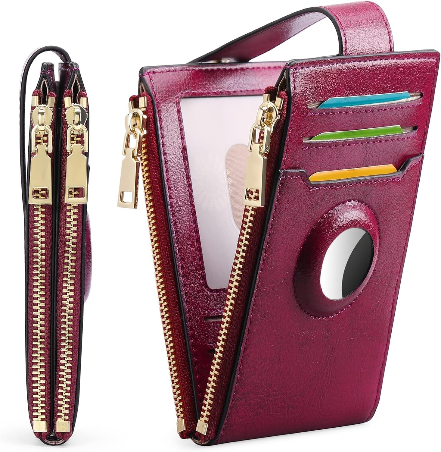 Women's AirTag Wallet: Stylish Leather Bifold with Credit Card Holder & AirTag Case - Abbycart