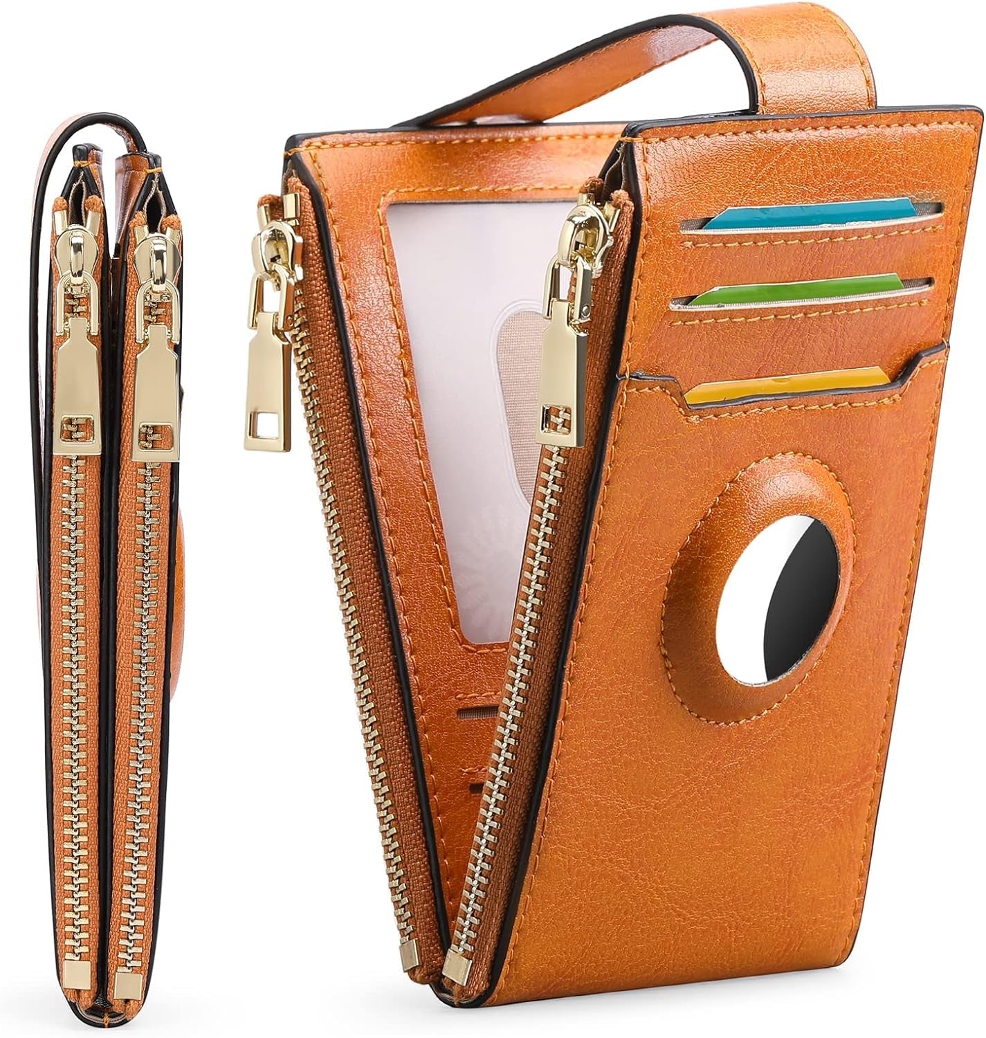 Women's AirTag Wallet: Stylish Leather Bifold with Credit Card Holder & AirTag Case - Abbycart