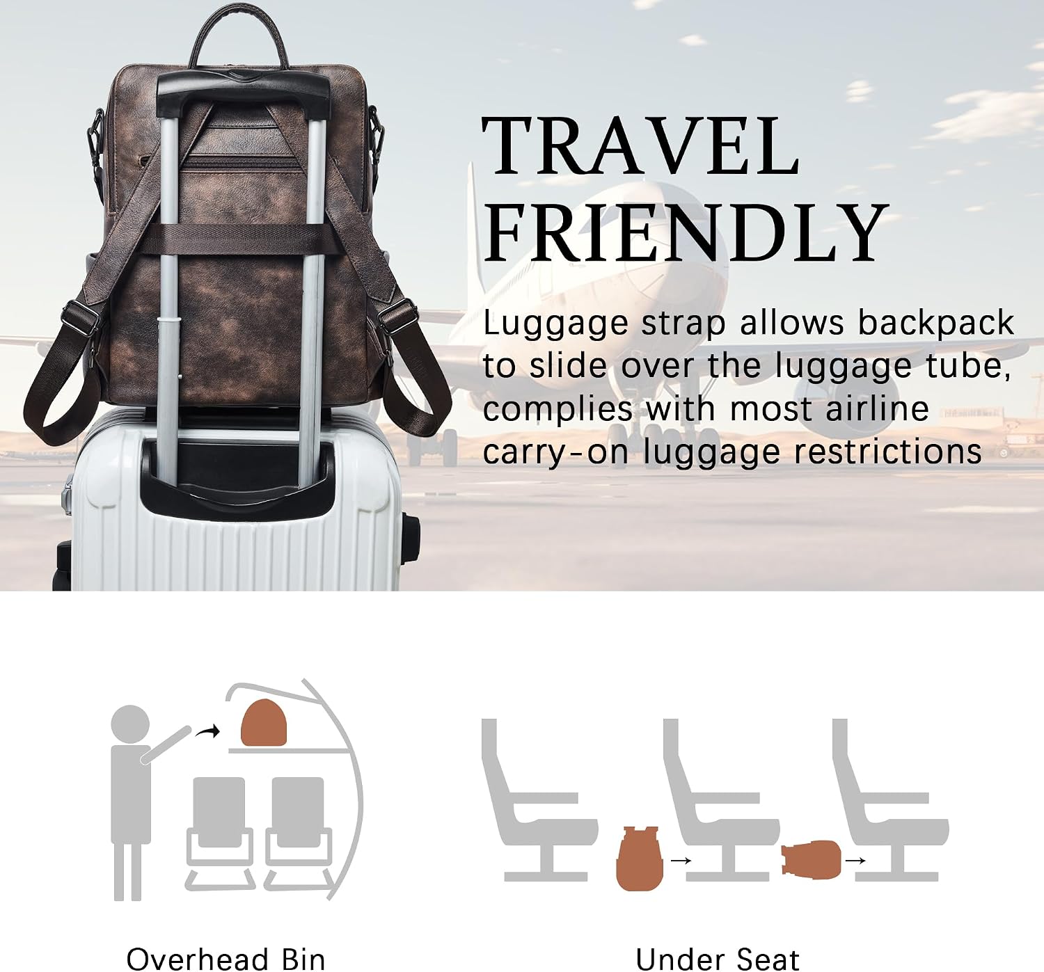 Vegan Leather Laptop Backpack for Women 15.6 inch Work Backpack Fashion Travel Backpack Purse for Travel College Work