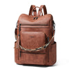 Leather Laptop Backpack Purse for Women 15.6 Inch with 9 Pockets