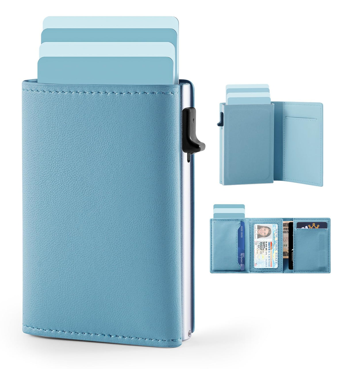 Women's Trifold RFID Wallet with Pop-Up Card Holder, 14 Cards