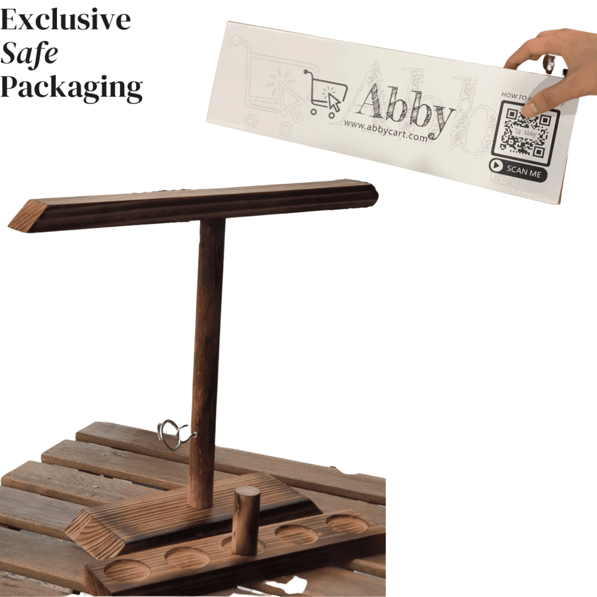 Abby™ Handmade Wooden Ring Toss with Shot Ladder - Party Bar Game - Abbycart