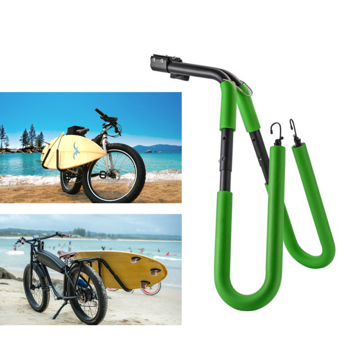 Abby™ Surfboard Bike Surf Rack- Longboard Carrier Bicycle or Motorcycle ...