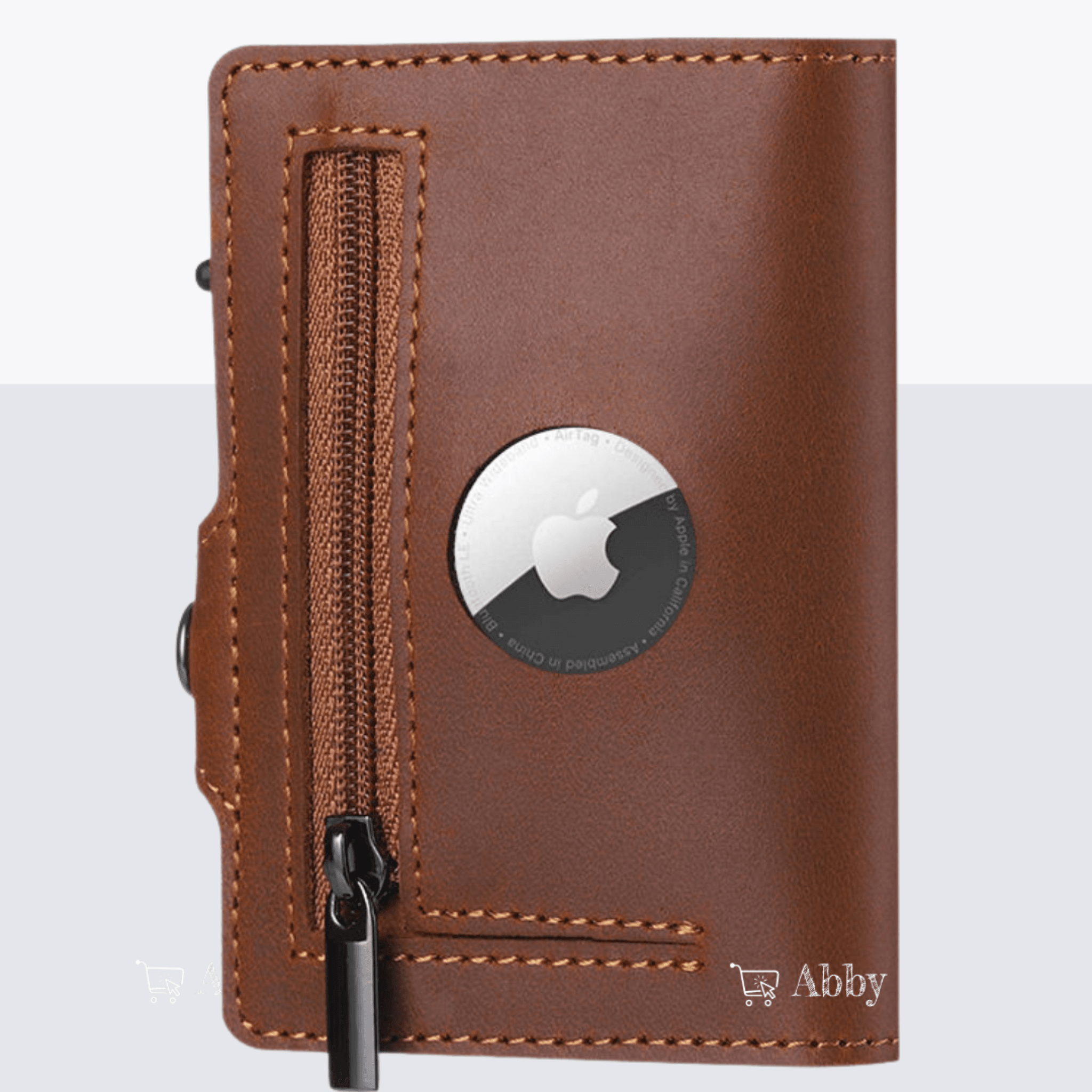 Abby's™ AirTag Trackable Leather Wallet with Apple AirTag Holder Case - RFID Blocking and Protection - Abbycart