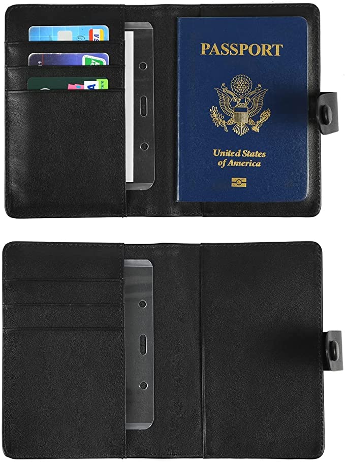 Abby's™ AirTag Trackable Wallet Passport Travel Luggage Bag with Apple AirTag Holder Case - Vaccine Card Protector - Abbycart