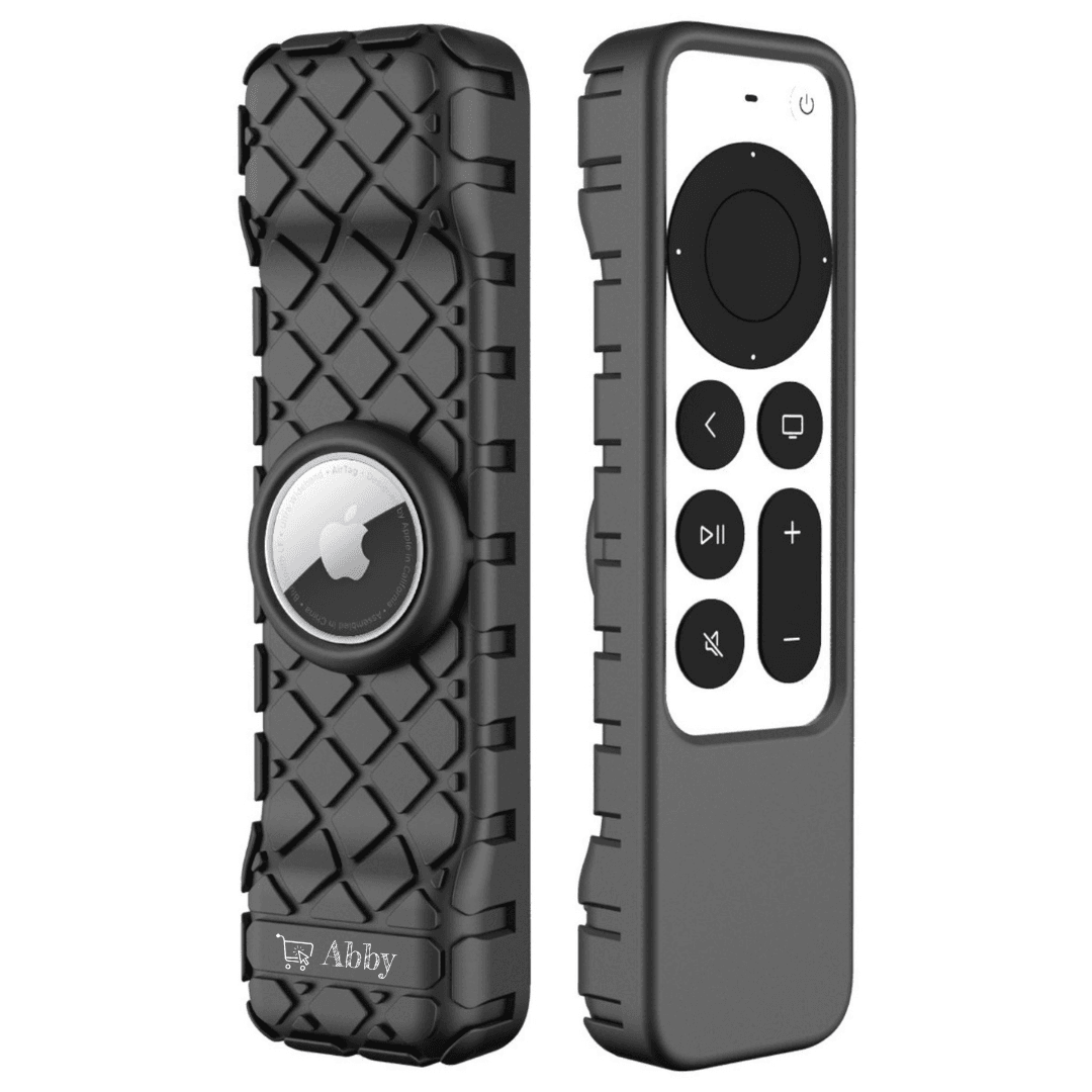 Abby's™ Anti-Lost Case for AirTag, Siri Apple TV 4K HD Remote Control (2nd Gen - 2021) - Black - Abbycart