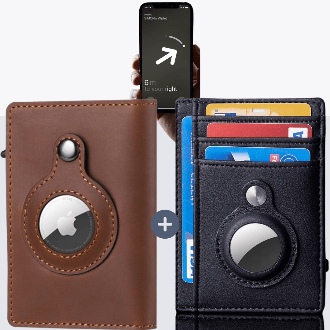 Abby's™ Anti-Lost Slim Leather AirTag Wallet with Apple AirTag Holder Case - RFID Protection - Abbycart