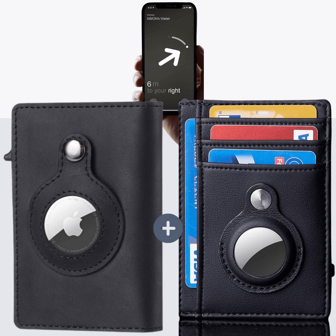 Abby's™ Anti-Lost Slim Leather AirTag Wallet with Apple AirTag Holder Case - RFID Protection - Abbycart