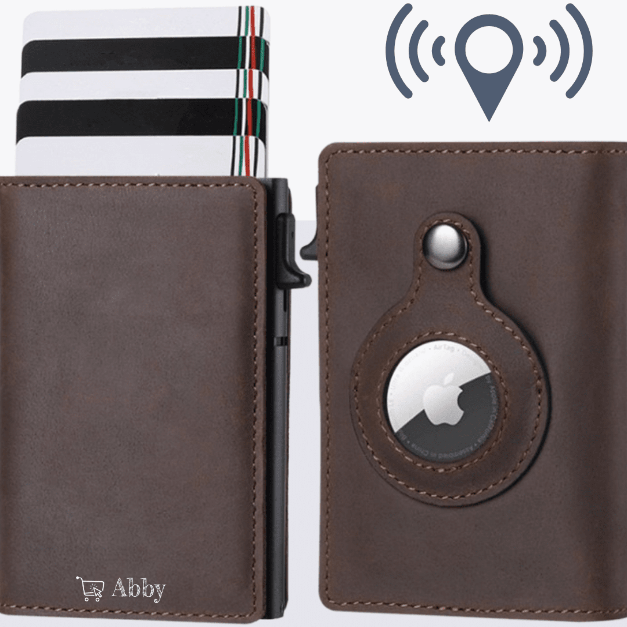 Abby's™ Anti-Lost Slim Leather Wallet with Apple AirTag Case - RFID Protection - Abbycart