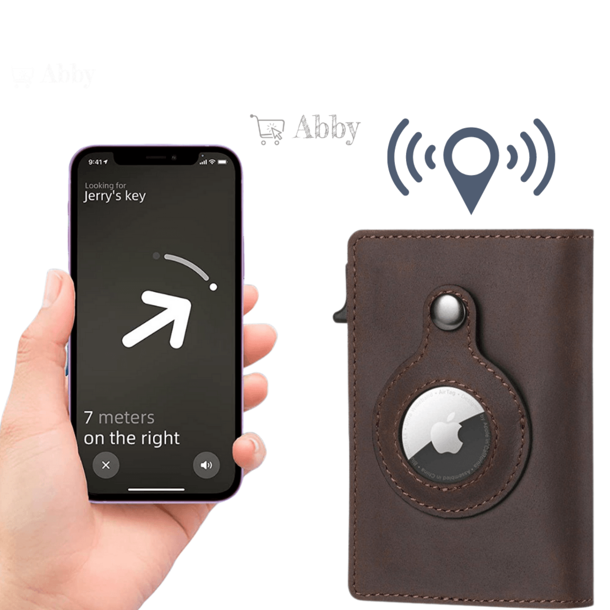 Abby's™ Anti-Lost Slim Wallet with Apple AirTag Case - RFID Protection - Abbycart