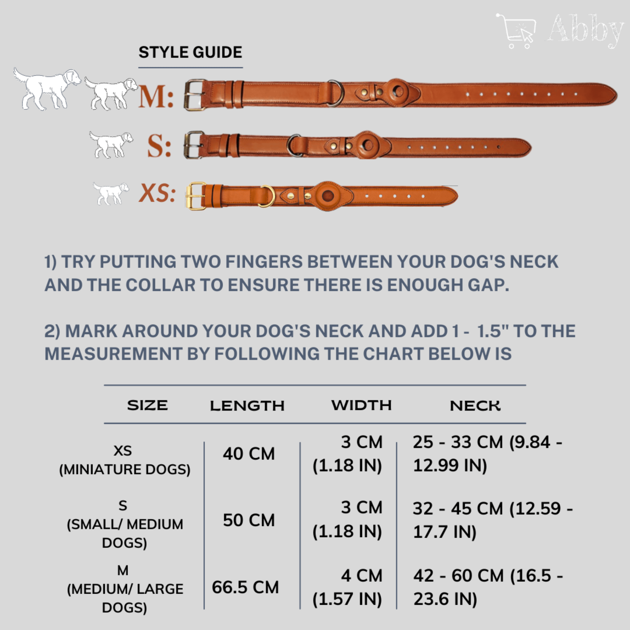 Abby’s Apple AirTag Dog Collar for your Pet, Leather - GPS Tracking - Abbycart
