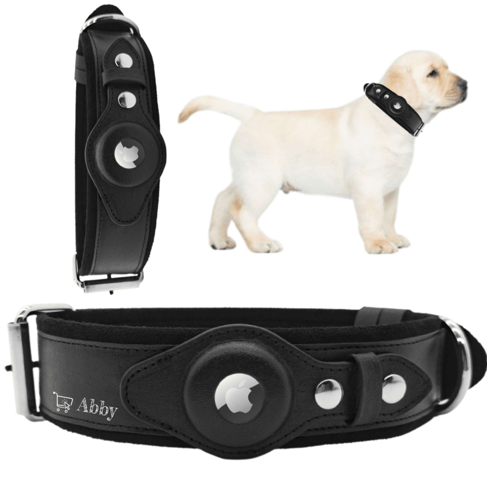 Abby’s Apple AirTag Dog Collar for your Pet, Leather - GPS Tracking - Abbycart