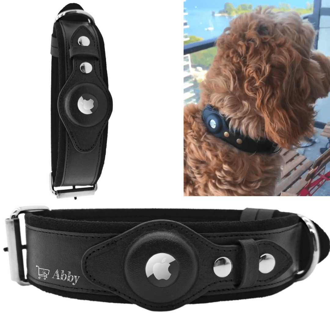 Abby’s Apple AirTag Dog Collar for your Pet, Leather - GPS Tracking - Abbycart