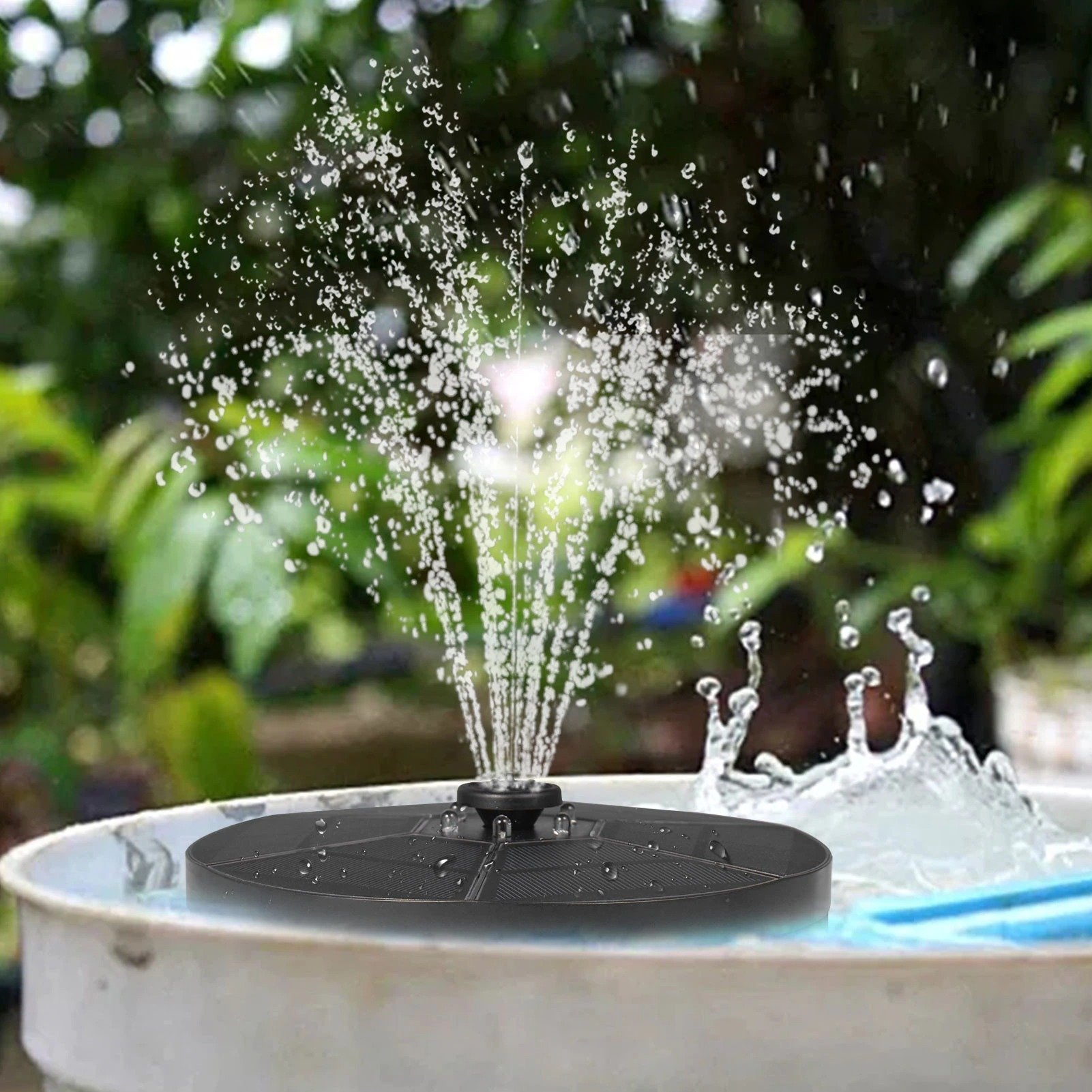 Abby's™ Solar Powered Bird Bath Water Fountain Pump - With LED Lights - Abbycart